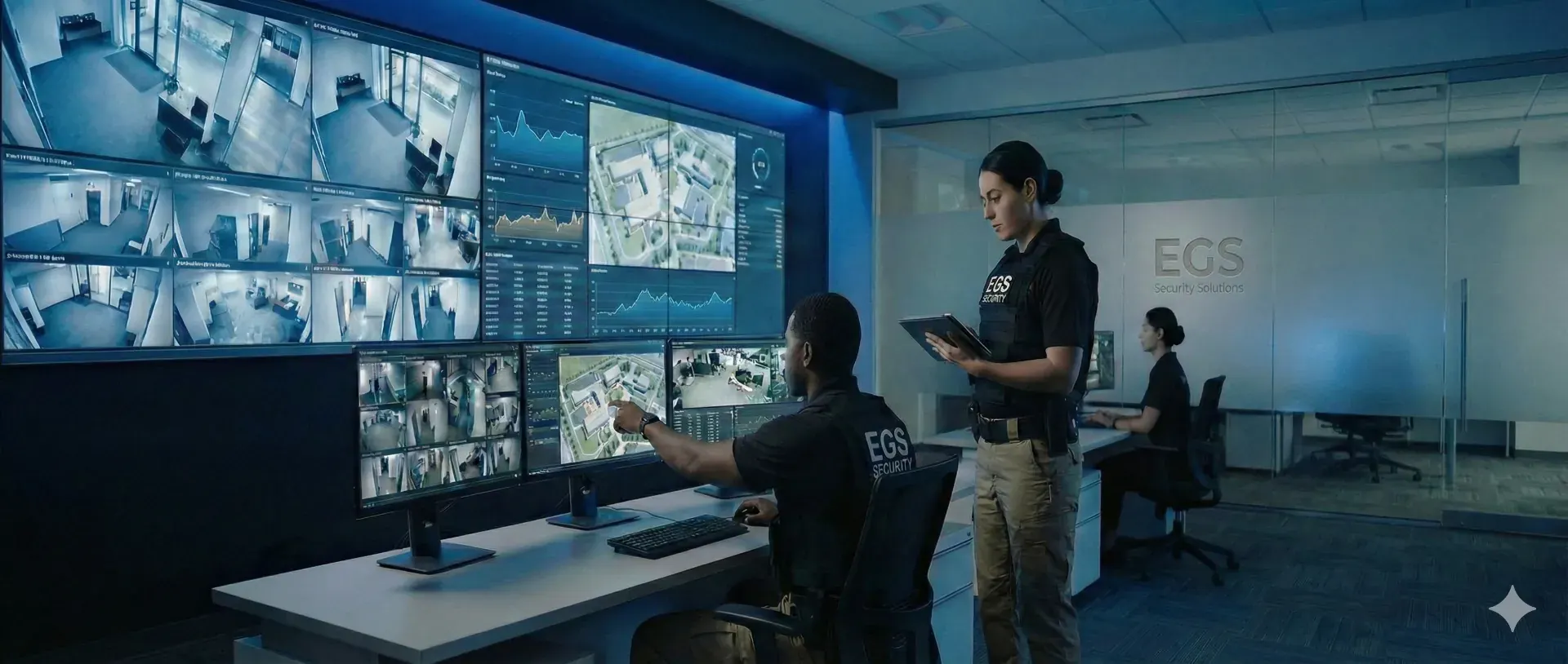 EGS security operations center supporting Northern Virginia data center and corporate campus accounts